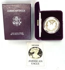 1987 US American Eagle ASE 1 Troy Ounce .999 Fine Silver Proof Bullion Coin OGP