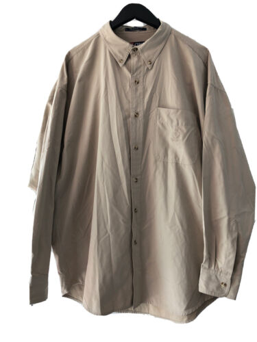 Chaps Ralph Lauren L/S Shirt Men Sz XL Polyester Nylon  Khaki Tan - Picture 1 of 8