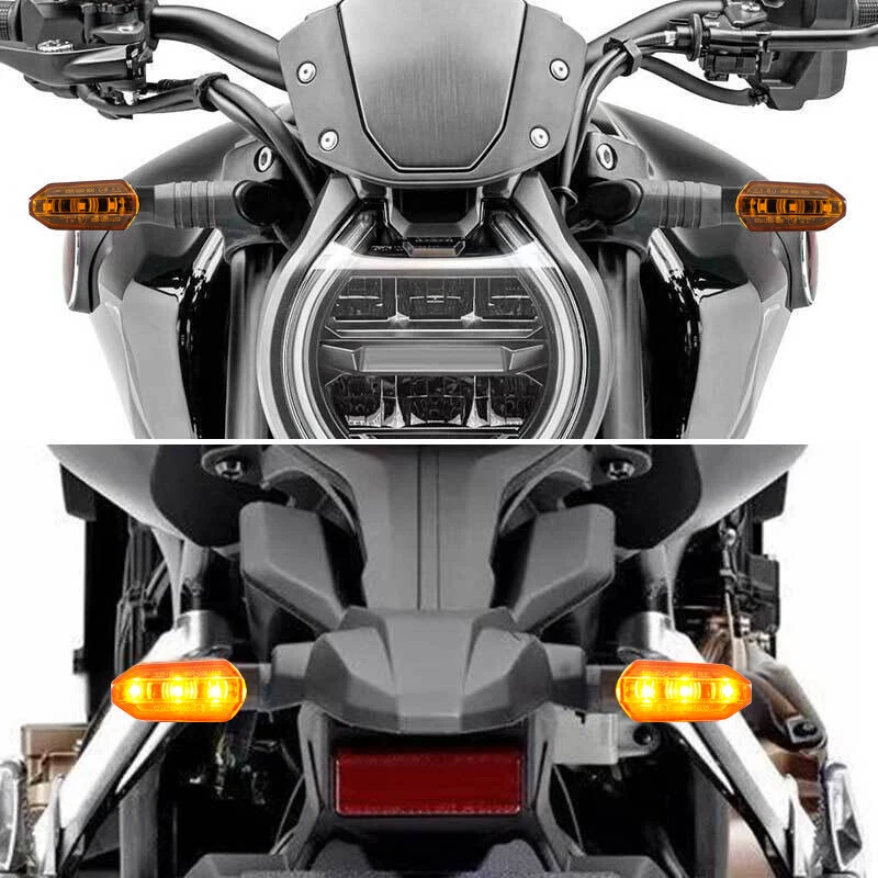 Motorcycle LED Turn Signals Blinker Running Light Amber Indicators For Dirt Bike - Image 2 of 4