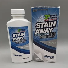 Stain Away Professional Strength Denture Cleanser 8.4oz 84 Cleanings New 