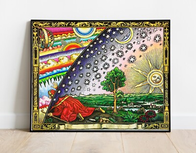 The Flammarion Engraving 1888 Firmament Dome Flat Earth Wall Art Poster Print