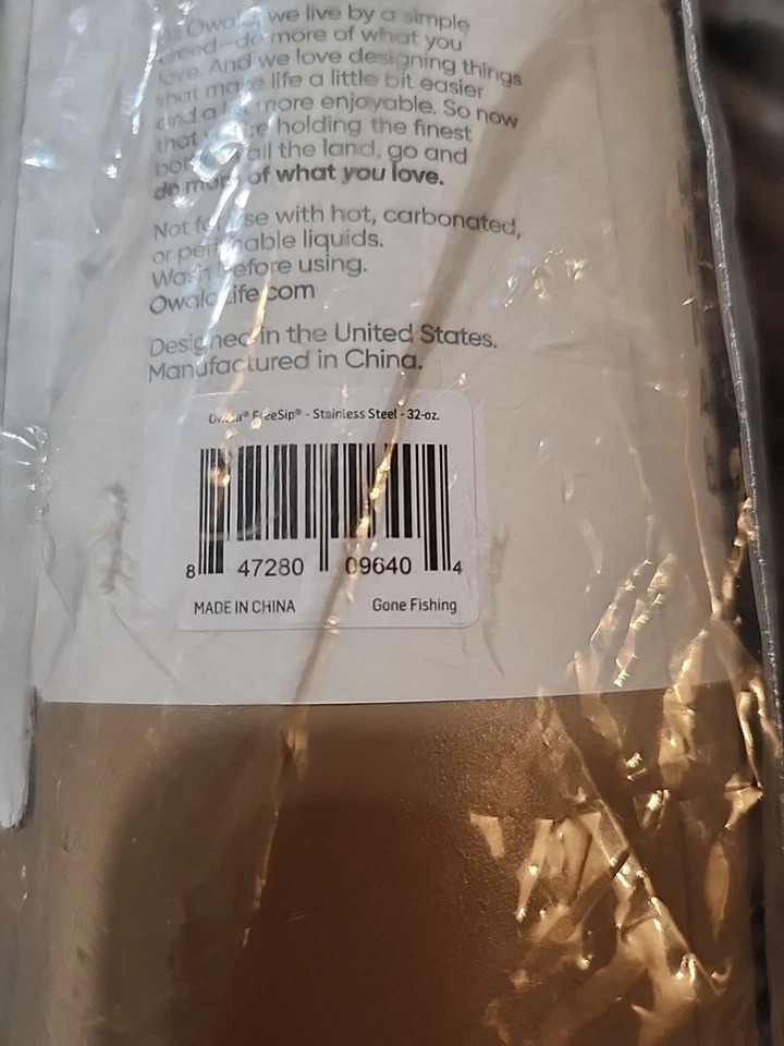 Botella de agua de acero inoxidable Owala FreeSip / 32 oz / Color: pesca pasada... NUEVA Foto 2 de 4