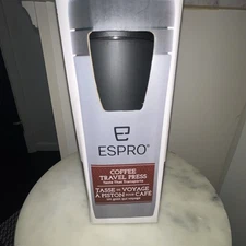 ESPRO P1 French Press Coffee Maker for Travel - Double Matte Meteorite Black 