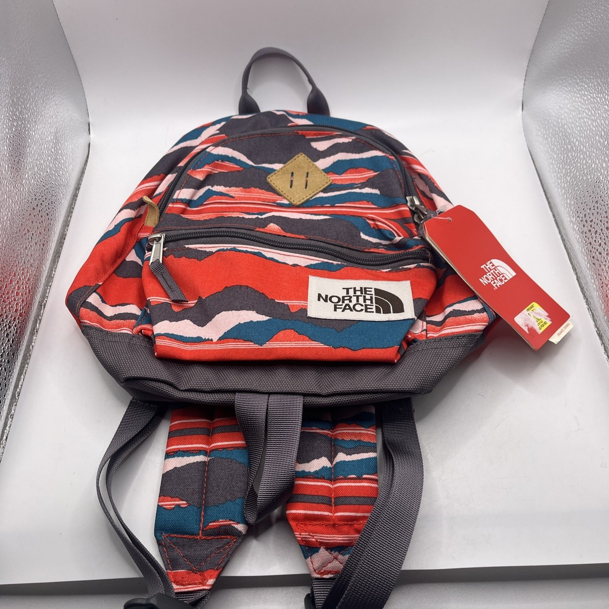 back to berkeley backpack north face The North Face Mini Berkeley Backpack Juicy Red Landscape Stripe & Grey NWT