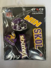 Crocs Jibbitz Minnesota Vikings NFL Shoe Charms 5-Pack Official Licensed New