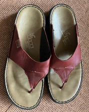 Rieker: rote Leder-Pantoletten, Gr. 40,  getragener Artikel