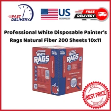 Professional White Disposable Painter’s Rags Natural Fiber 200 Sheets 10x11
