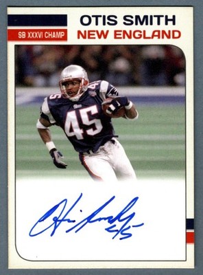 Otis Smith Signed Auto Custom Card LSCM COA New England Patriots
