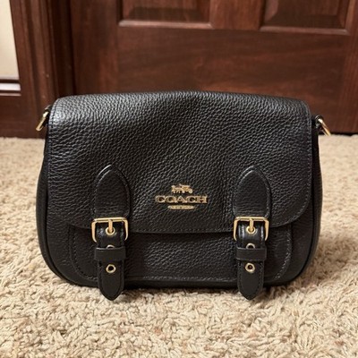 RARE Y2K Women s Coach Lucy Crossbody Bag Pebble Leather Black Outlet C6782