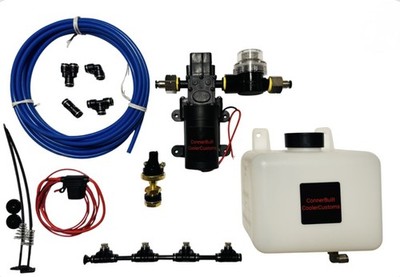 Complete boost controlled radiator intercooler water spray cooling kit BLUE