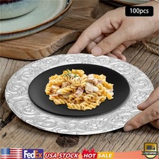 100* Charger Plates Set, Round Reusable Serving Plates for Wedding Party Events