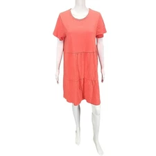 Koolaburra by UGG Womens Cotton Rayon Tier Sunny Dress Medium Size Coral