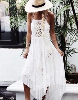 GORGEOUS VINTAGE SPELL RARE BOHO HOTEL PARADISO ISLA BONITA STRAPPY DRESS XS