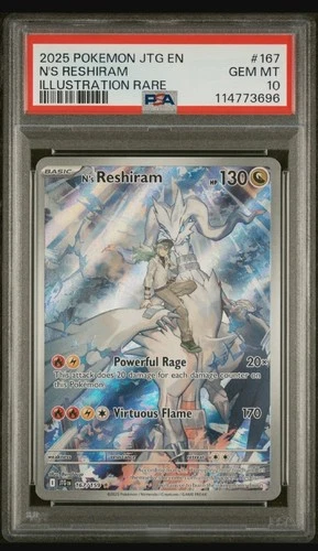 PSA 10 GEM 2025 JTG EN-JOURNEY TOGETHER N'S RESHIRAM 167/159 ILLUSTRATION RARE🔥