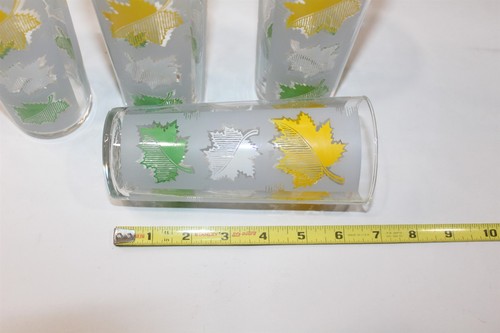 Bicchieri vintage multicolore design foglia retrò set 4 bicchieri - Foto 5 di 6