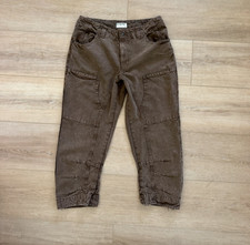 Free People We The Free Can't Compare Slouch Pants Size 14 Brown Cargo