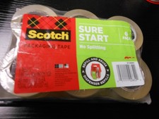 Scotch Sure Start Packing Tape 6-Pack, 1.88  X 25 Yd Refill Rolls For Dispenser