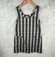 Old Navy Plaid Jumper Dress Womens XL Scoop Neck School Girl Vintage 90 Academia