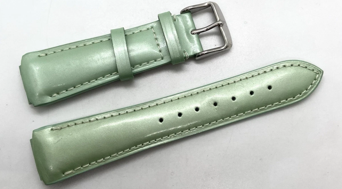 COPY - TechnoMarine green patent watch band NEW TECHNOMARINE Watch Band Genuine Leather 17mm Lugs Yellow  main image 4