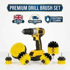 5pc Drill Brush Attachment Set Power Scrubber Cleaning Bathroom Tile Car UK