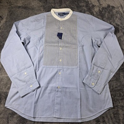 Polo Ralph Lauren Classic End On End Bib Shirt Mens XL  Blue