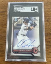 2022 Bowman Draft Chrome Autographs Chase Delauter 1st Auto #CDA-CD SGC 10
