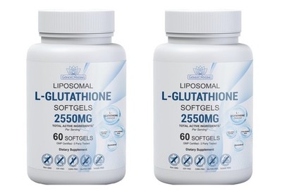Liposomal L-Glutathione Supplement 2250mg Collagen Resveratrol Hyaluronic 2 Pack