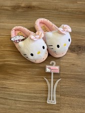 New Sanrio Hello Kitty Pink Plush Stuffed Slippers Size kids 2/3