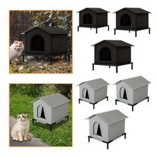 Outdoor Cat House Pet House Elevated Weatherproof Pet Supplies Warm Feral Cat