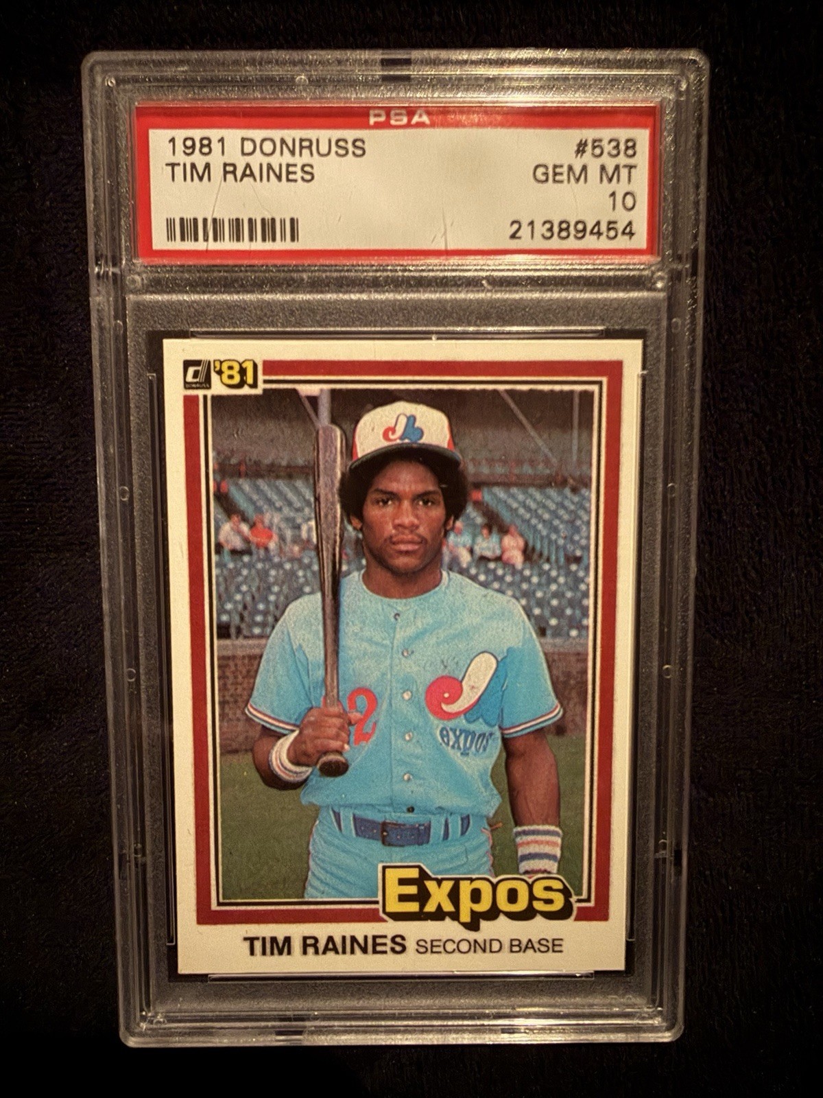 1981 Donruss - Tim Raines #538 - PSA 10
