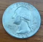 1964-P Washington Quarter 25C Silver 0.9 solid XF possible Au