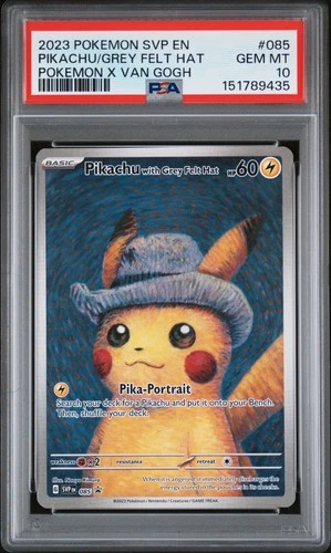 2023 POKEMON SVP EN-SV BLACK STAR PROMO #085 PIKACHU WITH GREY FELT HAT PSA 10