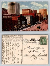 Detroit, MI-Michigan, Woodward Ave Street Scene Vintage c1910 Postcard