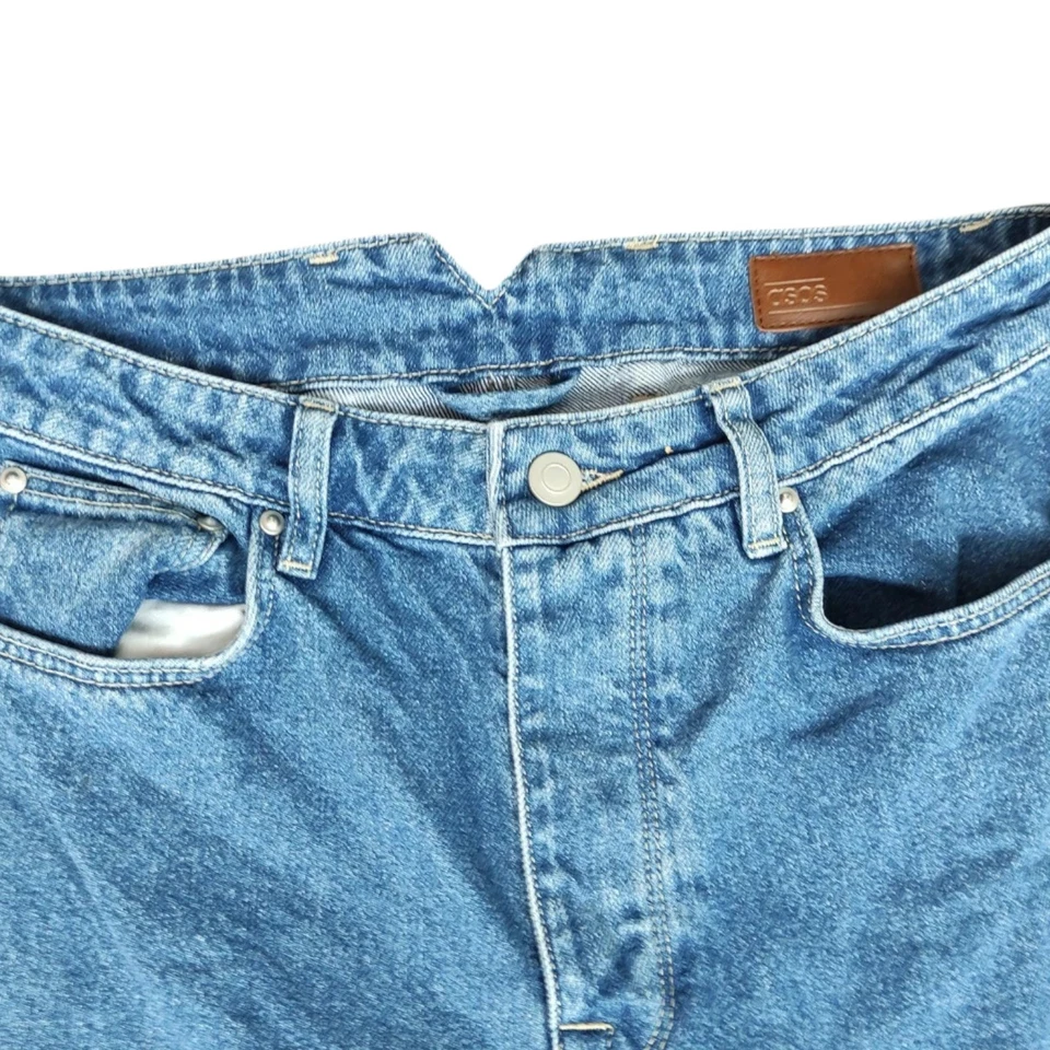 ASOS Vaqueros Talle Alto Mamá Azul W. 28L.32 - Imagen 4 de 4