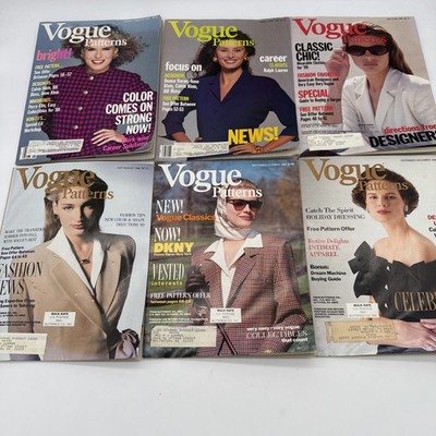 Vintage Complete Set of (6) VOGUE PATTERNS Magazines 1989 Womens Fashion Design