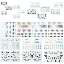 1/2/3Sheets Rhinestones Makeup Accessories Face Eye Accessories Trendy Sparkly