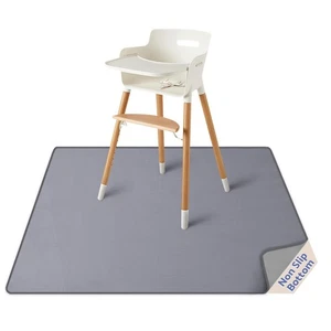 Baby Splat Mat for Under High Chair, 50.4 x 50.4 Inch Wipeable Splash Mat, Wa...
