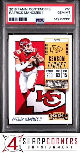 2018 PANINI CONTENDERS #51 PATRICK MAHOMES II CHIEFS PSA 10