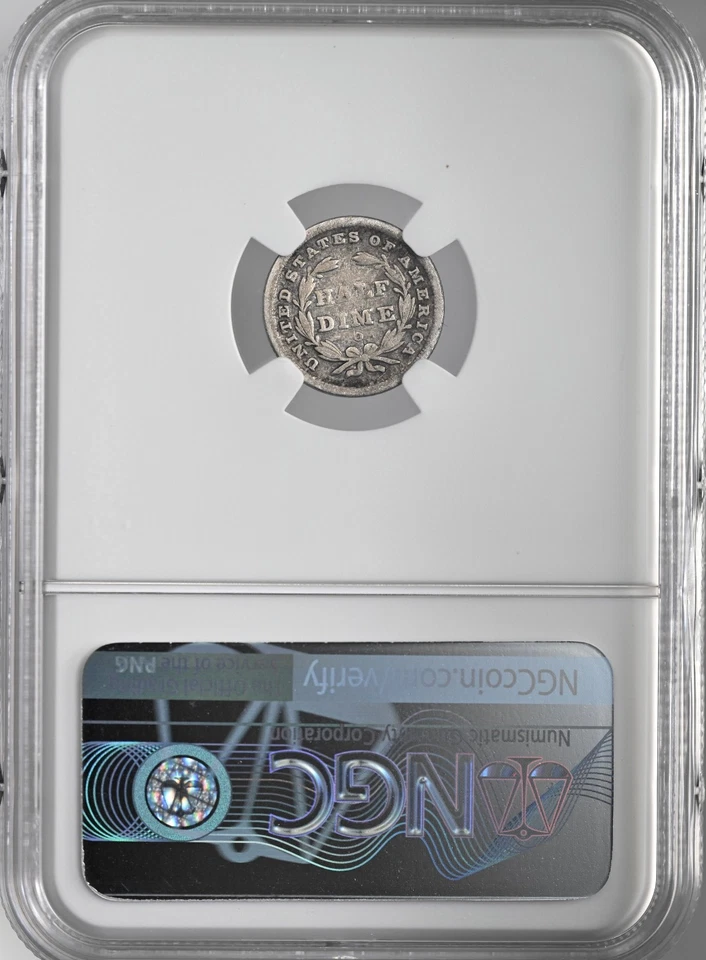 1840-O H10C LIBERTY SEATED HALF DIME N/DRAP NGC VG DETAIL ENVIRO DMG 8404748-023 - Image 4 of 4