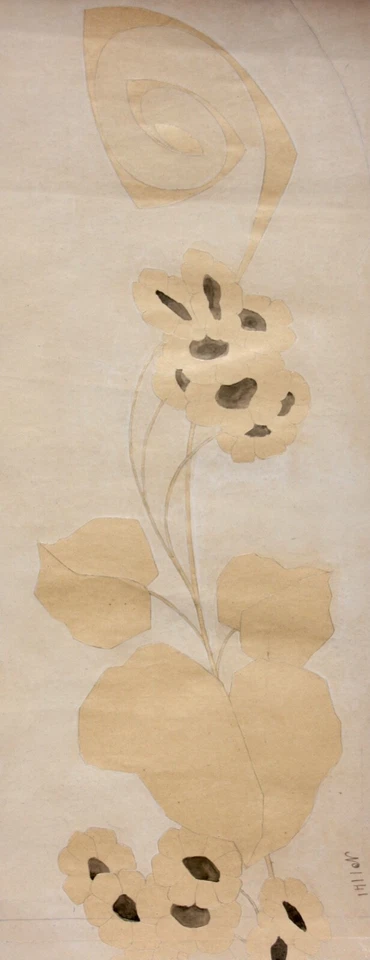 Entwurf für ein florales Jugendstil-Ornament, Pflanze, Entwurfszeichnung um 1900 - Bild 4 von 4