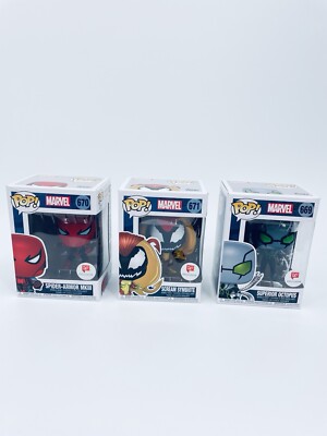 Marvel Funko Pop Scream Symbiote 671 Spider Armor MKIII 670 Superior Octopus 669