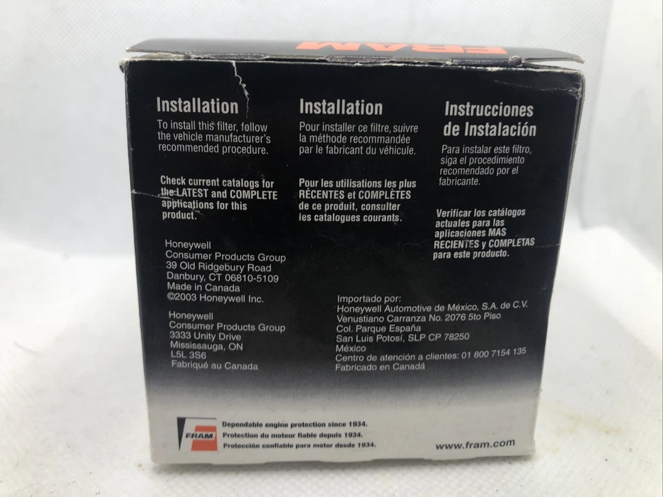 Fram 摩托车替换机油过滤器 PH6018 532552-03 MCN1-SF — 第 4/4 张图片