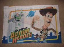 Disney Toy Story Buzz  Woody Action Heroes Standard Pillowcase VGUC