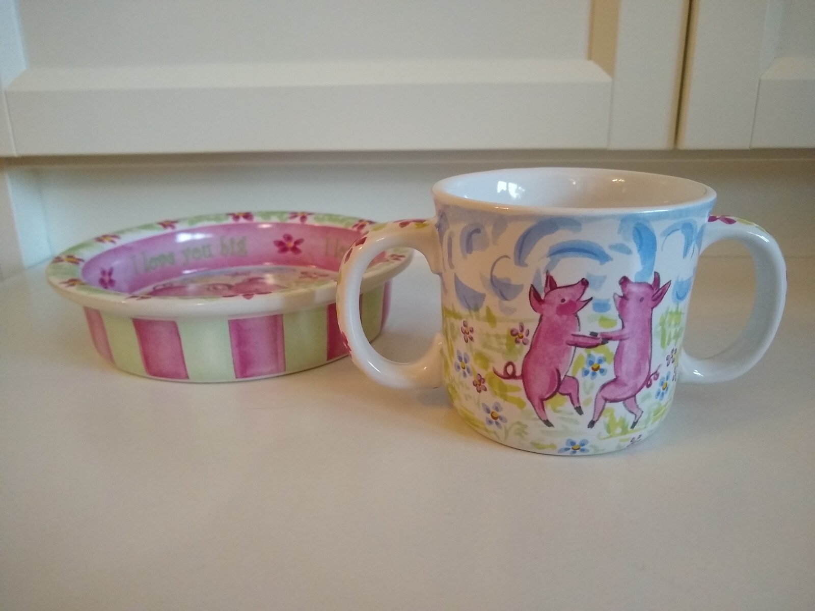 Little Pig Childrens Cup & Bowl Ceramic Global Design Connections Kate  Williams | eBay