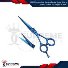 RDM Thumb Double Swivel Hair Cutting Thinning Scissor Shears Sharp 6.5'' Blue