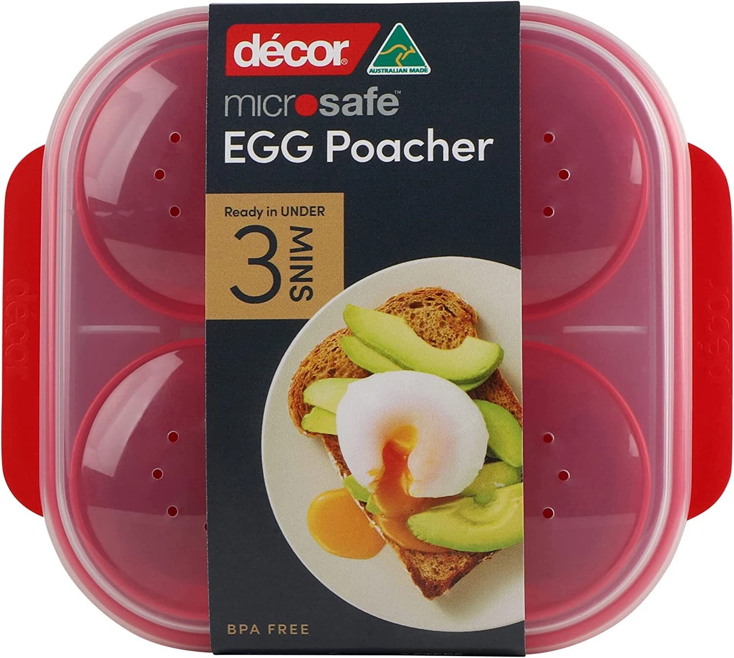 Décor Microwave Egg Poacher for 4 Food Grade Plastic Microwave Egg Cooker
Opens in a new window or t