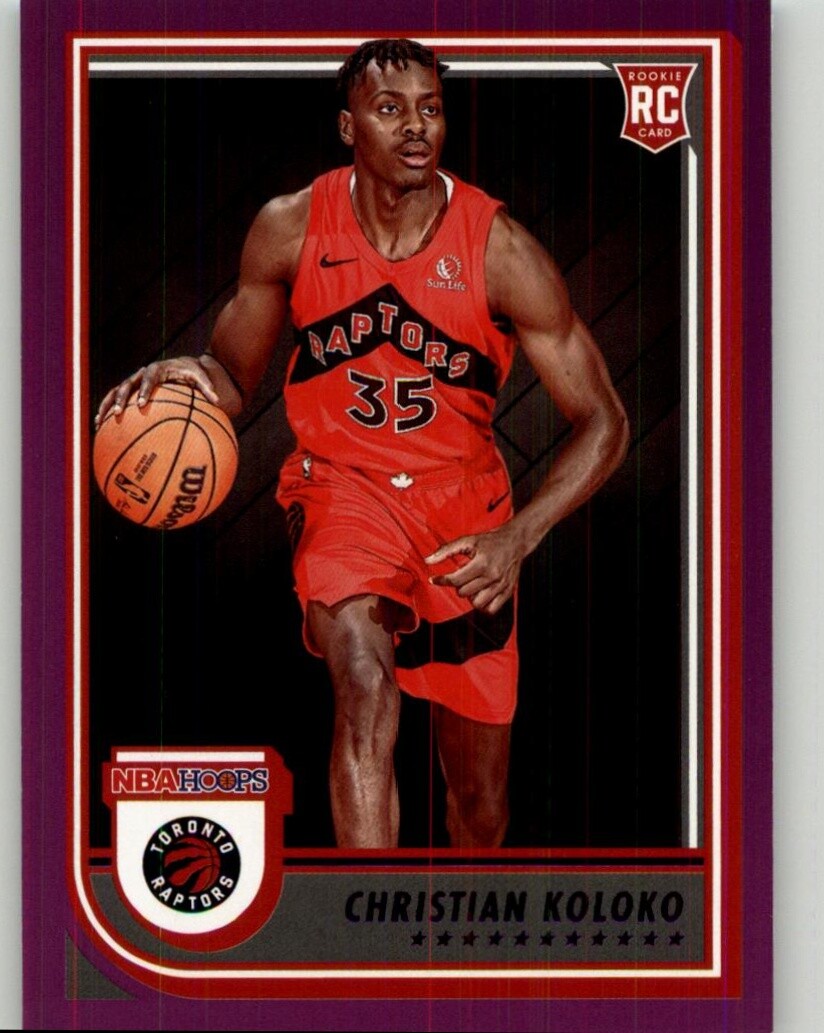 2022-23 Hoops Christian Koloko Purple Rookie #261 RC Toronto Raptors