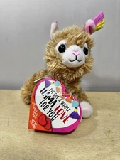 Frankford Baby Llama Alpaca Brown Rainbow Ears Stuffed Animal Plush 7"