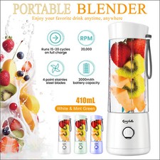 BlenderMaxx Portable Blender White & Mint Green 410mL