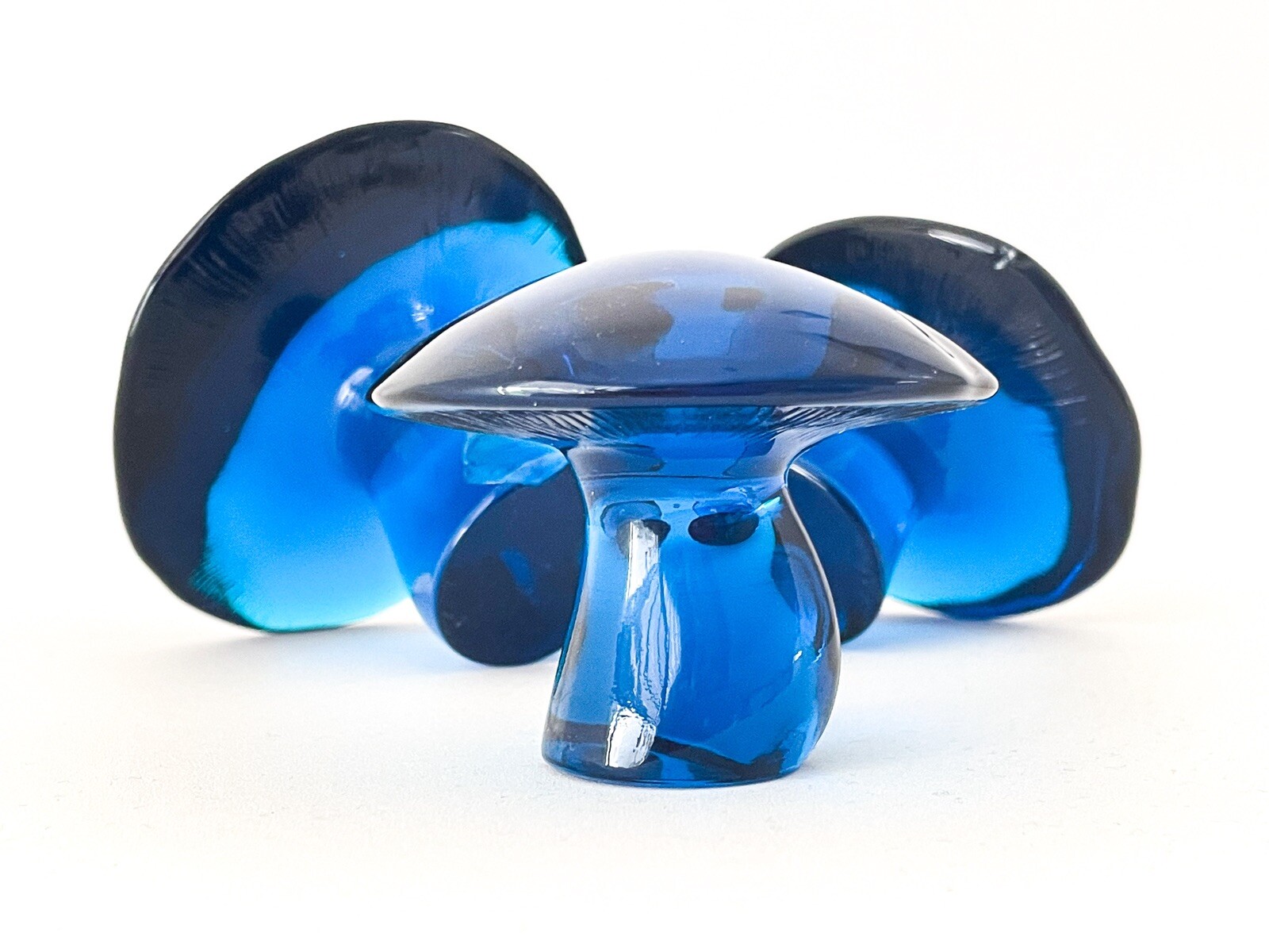 MCM SET Viking Glass Blunique/Blue Mushrooms Small Medium Large AS IS